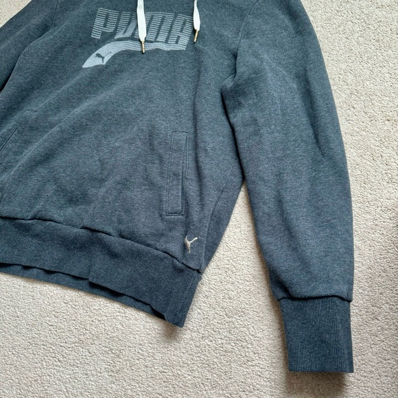 ๐ด 3 for $15 PUMA Dark Gray Heather Womens Fleece Logo Hoodie Size Large EUC - Picture 5 of 10